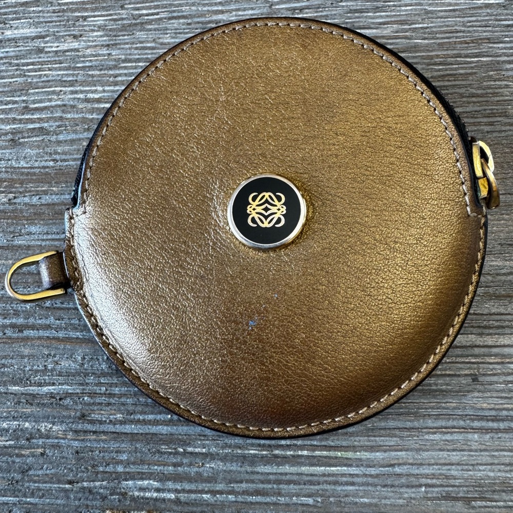 Loewe Metallic Gold Leather Coin Pouch